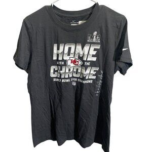 Nike Womens Large Super Bowl LVIII Kansas City Chiefs‎ Black Tee